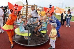 Торжественное открытие детской площадки состоялось в селе Бобровы Дворы Губкинского горокруга