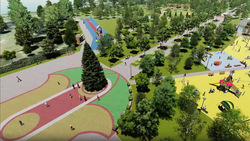 3D-визуализация проекта благоустройства старого парка в Губкине появилась в сети