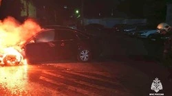 Пожар в автомобиле произошёл в Губкине
