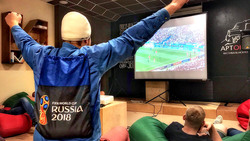 Губкинцы посмотрели победный матч сборной России на большом экране