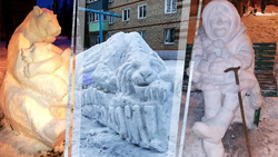 Знаменитые снежные скульптуры вновь появились в Губкине