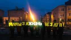 Губкинские активистки «родительского патруля» выстроили световозвращающую инсталляцию