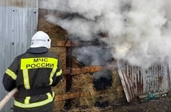 Спасатели потушили пожар в сарае в Губкине на улице Луговая