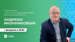 Министр здравоохранения Белгородской области Андрей Иконников проведёт прямой эфир