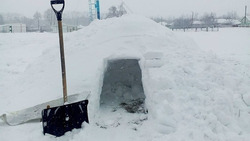 Встречаем весну. Житель Губкина построил жильё эскимосов во дворе